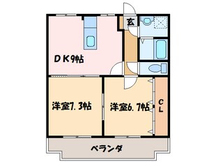 リアン田の上の物件間取画像